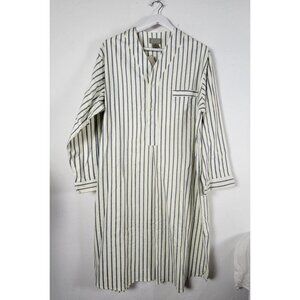 Christopher Hayes Women's Shift Dress Long Sleeve Cotton Striped White Large NWT